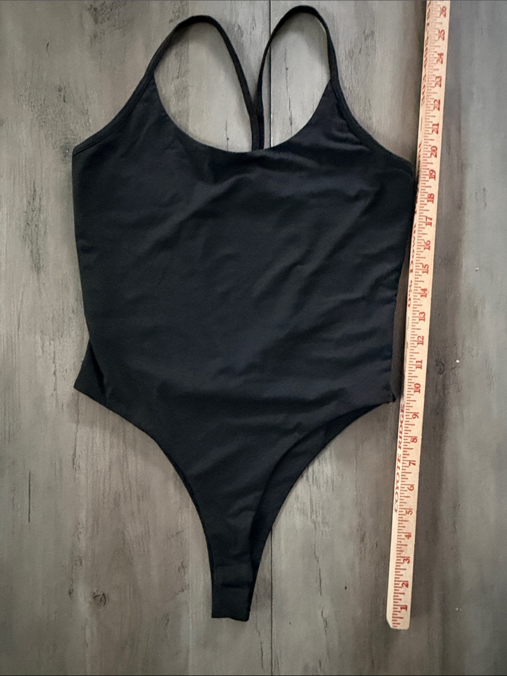 Temu Large Black One-Piece Thong bodysuit with snaps and t bar back never worn